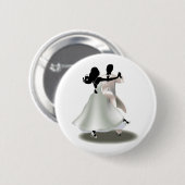 Silhouette van een dansende koppel ronde button 5,7 cm (Voorkant /achterkant)
