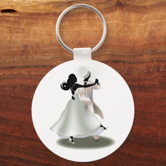 Silhouette van een dansende koppel sleutelhanger (Voorkant)