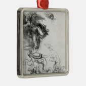 Silhouette van een engel metalen ornament (Rechts)