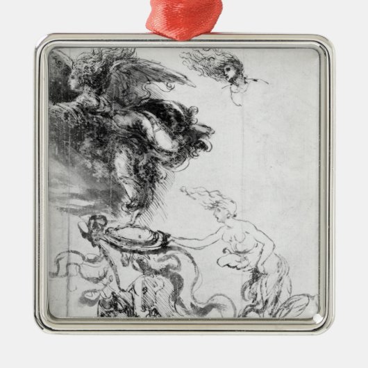 Silhouette van een engel metalen ornament (Voorkant)