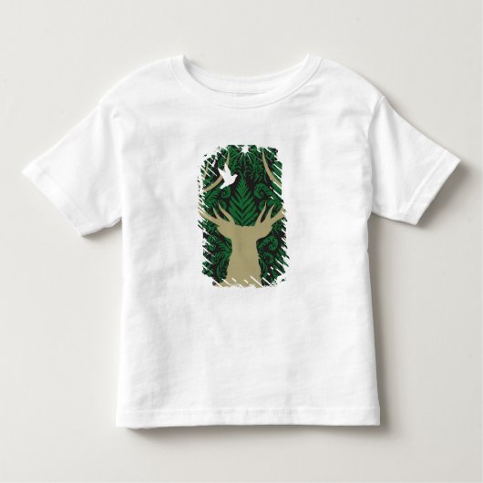 Silhouette van een hert, een duif en een ster tege kinder shirts (Voorkant)