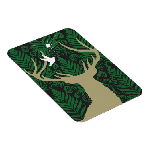 Silhouette van een hert, een duif en een ster tege magneet (Rechterzijde)