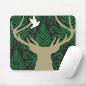 Silhouette van een hert, een duif en een ster tege muismat (Met muis)