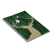 Silhouette van een hert, een duif en een ster tege notitieboek (Rechterzijde)