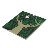 Silhouette van een hert, een duif en een ster tege tegeltje (Zijkant)