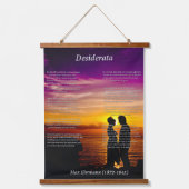 Silhouette van een jong stel in liefde hangend wandkleed (Voorkant)