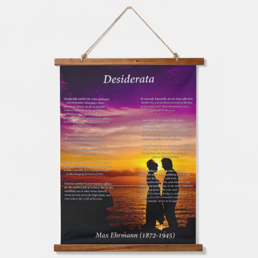 Silhouette van een jong stel in liefde hangend wandkleed (Voorkant)