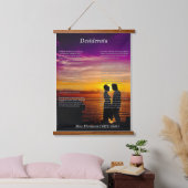 Silhouette van een jong stel in liefde hangend wandkleed (Slaapkamer)