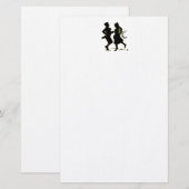 Silhouette van een koppel dansend een draai briefpapier (Voorkant / Achterkant)