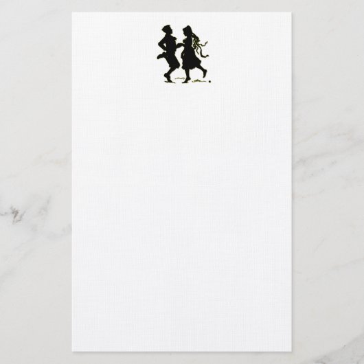 Silhouette van een koppel dansend een draai briefpapier (Voorkant)