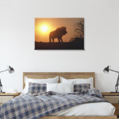 Silhouette van een leeuw canvas afdruk (Insitu (Slaapkamer))