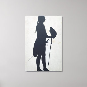 Silhouette van een Man Canvas Afdruk