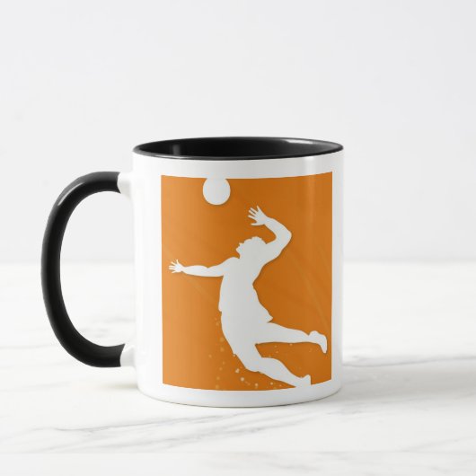 Silhouette van een man dat volleybal speelt mok (Links)