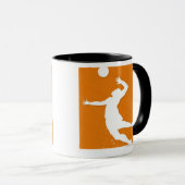 Silhouette van een man dat volleybal speelt mok (Voorkant rechts)