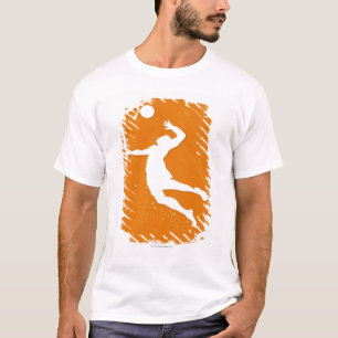 Silhouette van een man dat volleybal speelt t-shirt
