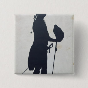 Silhouette van een Man Vierkante Button 5,1 Cm