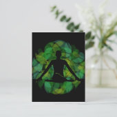 Silhouette van een meditator briefkaart (Staand voorkant)