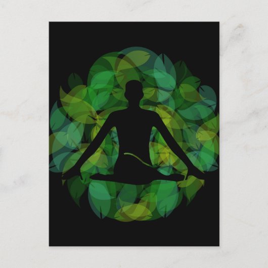 Silhouette van een meditator briefkaart (Voorkant)