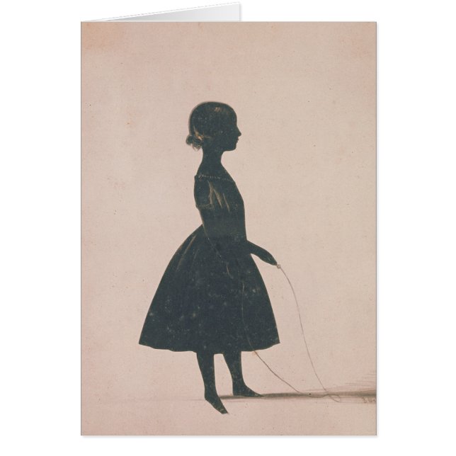 Silhouette van een meisje met een skiptouw (Voorkant)