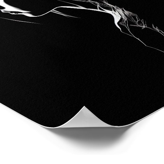 Silhouette van een meisje met licht en schaduw poster (Hoek)