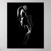 Silhouette van een meisje met licht en schaduw poster (Voorkant)