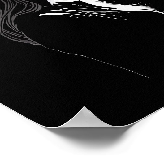 Silhouette van een meisje met licht en schaduw poster (Hoek)