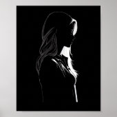 Silhouette van een meisje met licht en schaduw poster (Voorkant)