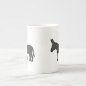 Silhouette van een mule porselein kop (Voorkant)
