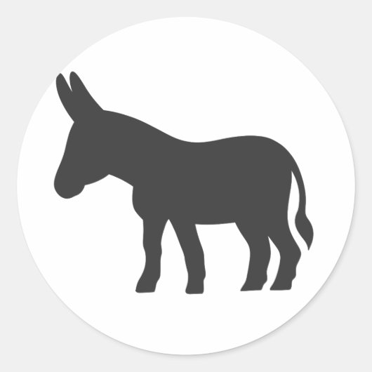 Silhouette van een mule ronde sticker (Voorkant)