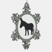 Silhouette van een mule tin sneeuwvlok ornament (Links)