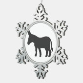 Silhouette van een mule tin sneeuwvlok ornament (Rechts)