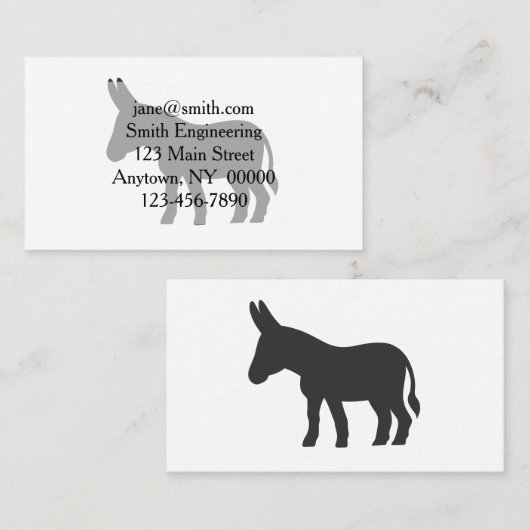 Silhouette van een mule visitekaartje (Voorkant / Achterkant)