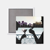 Silhouette van een paar brandende martinibrillen magneet (Voorkant / Achterkant)