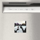 Silhouette van een paar brandende martinibrillen magneet (Insitu (Vaatwasser))