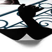 Silhouette van een paar brandende martinibrillen poster (Hoek)