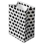 Silhouette van een paardenblad medium cadeauzakje (Voorkant Gekanteld)