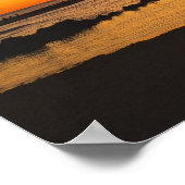 Silhouette van een palmboom met een Rode Oranje zo Poster (Hoek)