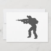 Silhouette van een soldaat - Kies achtergrondkleur Kaart (Achterkant)