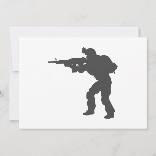 Silhouette van een soldaat - Kies achtergrondkleur Kaart (Achterkant)