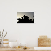 Silhouette van een Squad Automatic Weapon gunner Poster (Keuken)