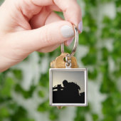 Silhouette van een Squad Automatic Weapon gunner Sleutelhanger (Hand)