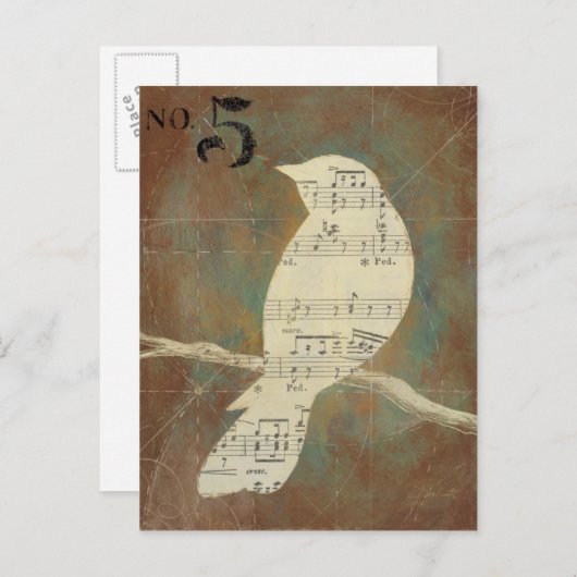 Silhouette van een vogel briefkaart (Voorkant / Achterkant)