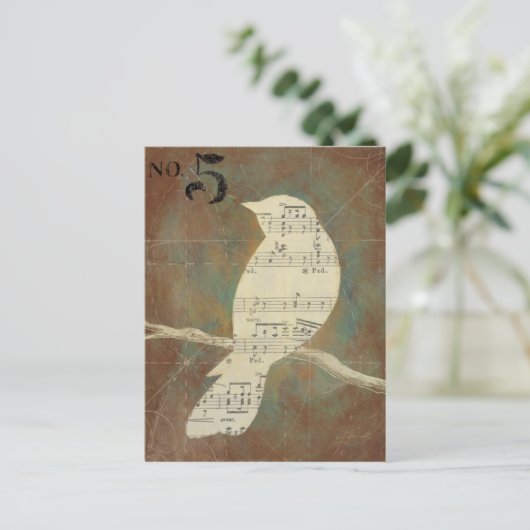 Silhouette van een vogel briefkaart (Staand voorkant)