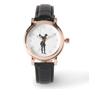 Silhouette van een vrouw die golf speelt horloge