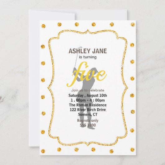 Silhouette van een vrouw die golf speelt kaart (Voorkant)