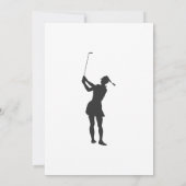Silhouette van een vrouw die golf speelt kaart (Achterkant)