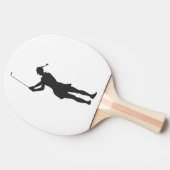 Silhouette van een vrouw die golf speelt tafeltennisbatje (Zijkant)
