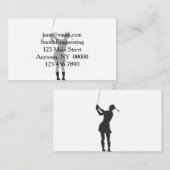 Silhouette van een vrouw die golf speelt visitekaartje (Voorkant / Achterkant)