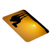 Silhouette van een wilde kameel bij zonsondergang magneet (Rechterzijde)