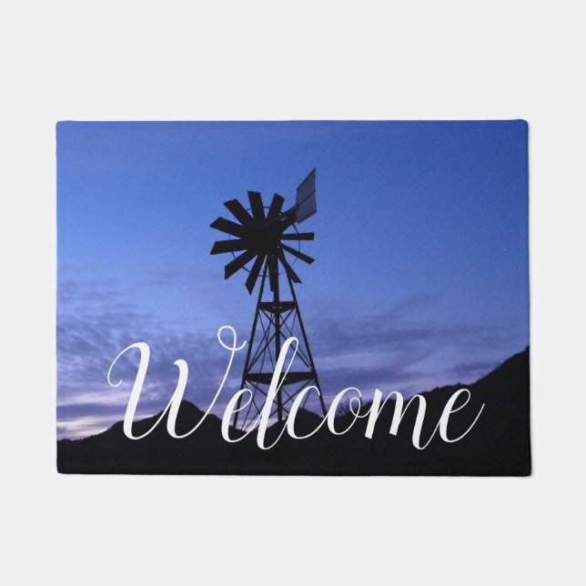Silhouette van een windmolen deurmat (Voorkant)